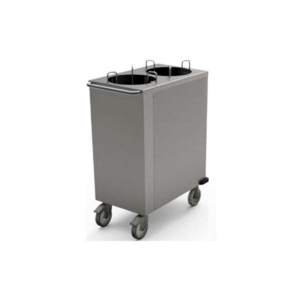 Tallriksdispenser för tallrik, 240-315-260mm 2 st tuber för ca 2 x 60 tallrikar, öppningsbar för rengöring, höjd 900mm