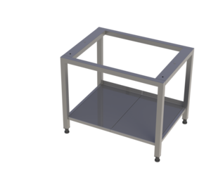Rostfritt ugnsstativ med underhylla