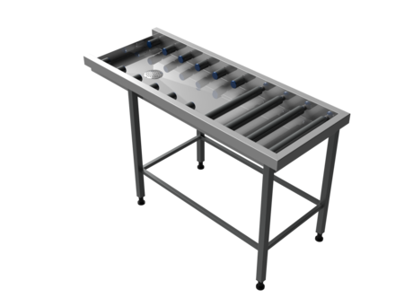 Rostfri rullbana L=1600mm till huvdiskmaskiner